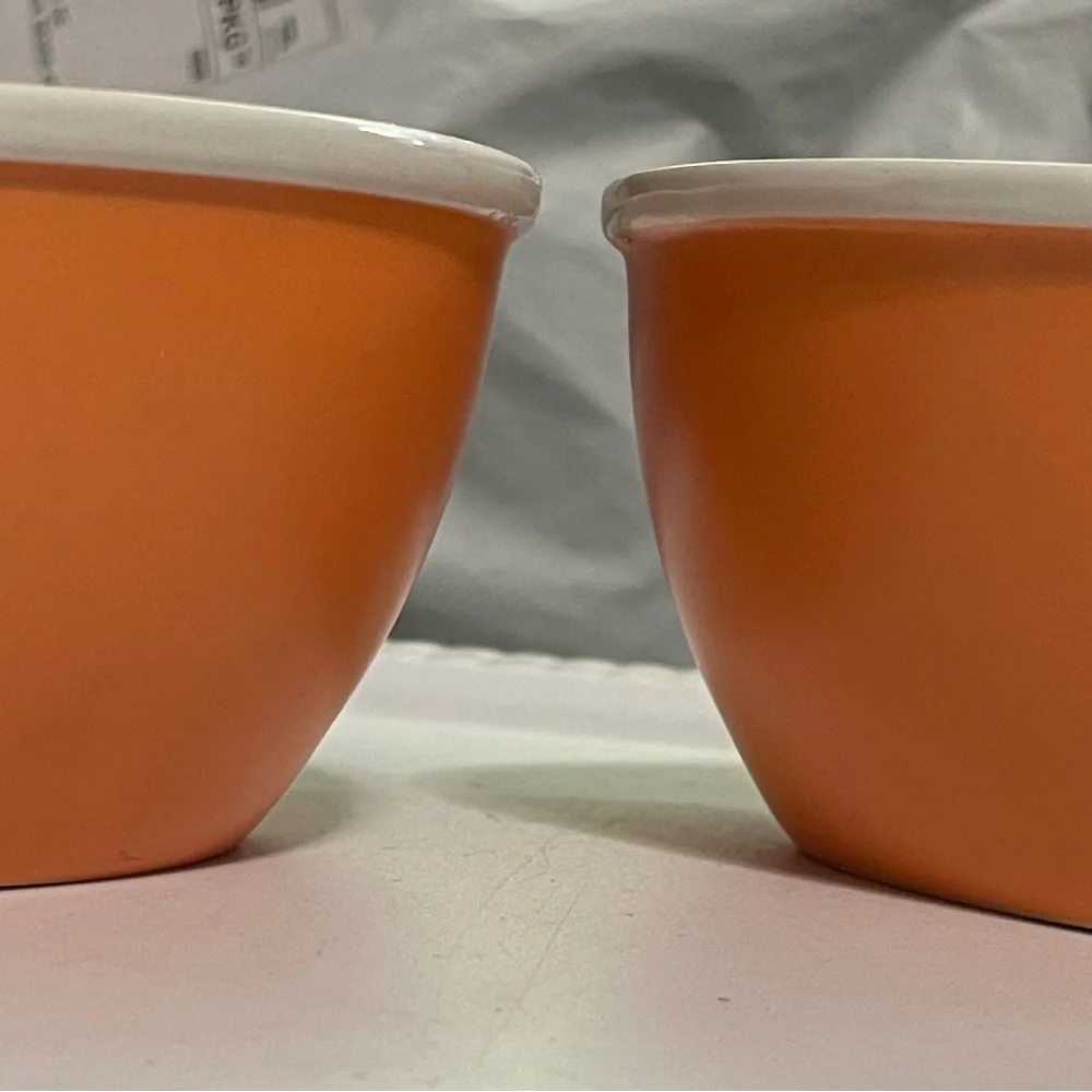 2 West Elm Tangerine ceramic bowls
